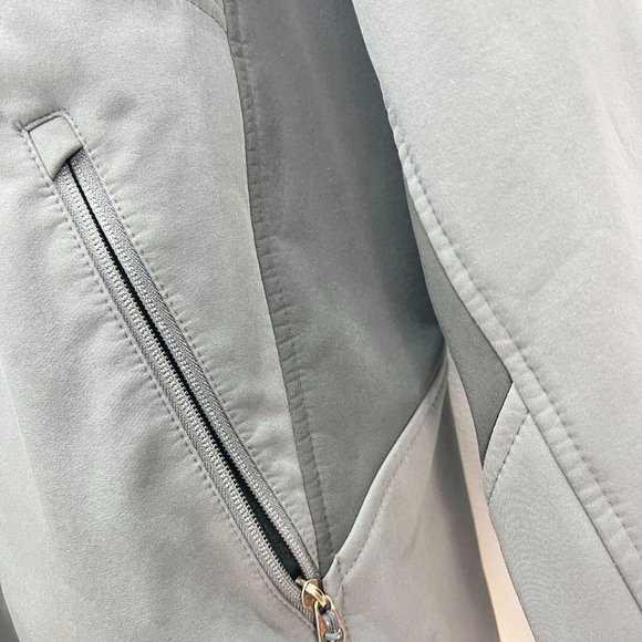 Athletech Jacket Medium Gray Zip Up 3 Front Pockets Fleece Lining - Picture 5 of 9